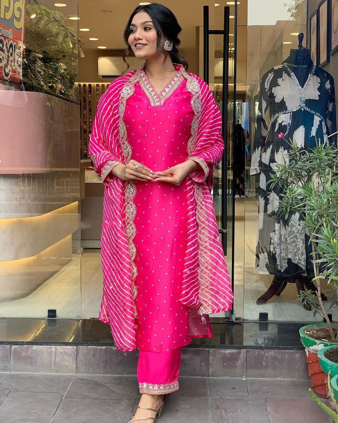 Jenny Chanderi Embroidery Printed Readymade Suits Wholesale Clothing Suppliers In India